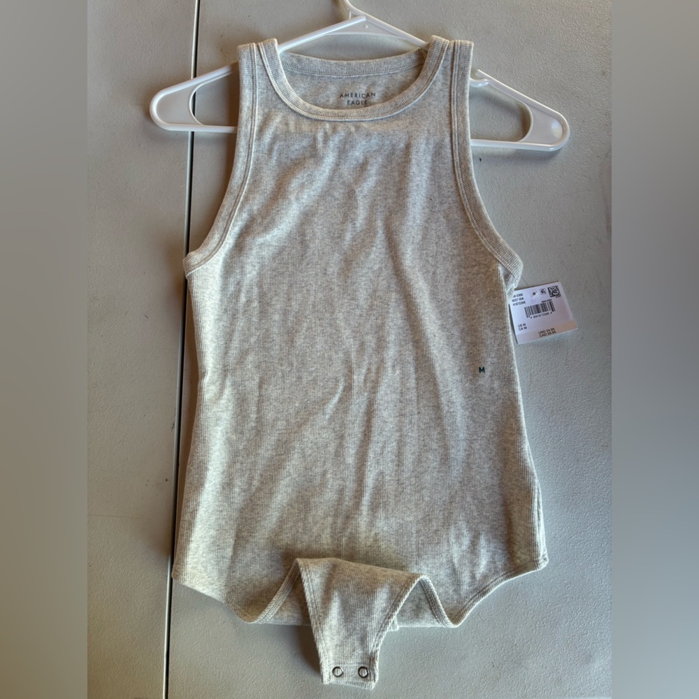Gray Sleeveless American Eagle Bodysuit tank top size medium NWT